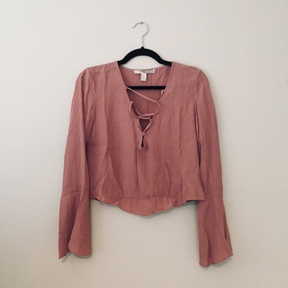 Forever 21 pink longsleeve top size S - Picture 2 of 3